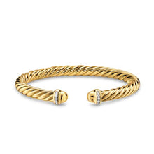 Load image into Gallery viewer, Cablespira Flex Bracelet in 18K Yellow Gold with Gold Domes and Diamonds, 6mm
