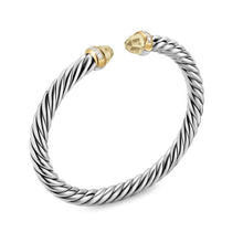 Load image into Gallery viewer, Cable Flex Bracelet in Sterling Silver with 14K Yellow Gold, Champagne Citrine and Diamonds, 6mm
