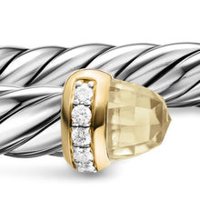 Load image into Gallery viewer, Cable Flex Bracelet in Sterling Silver with 14K Yellow Gold, Champagne Citrine and Diamonds, 6mm
