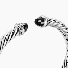 Load image into Gallery viewer, Cable Flex Bracelet in Sterling Silver with Black Onyx and Diamonds, 6mm
