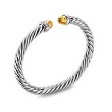 Load image into Gallery viewer, Cable Flex Bracelet in Sterling Silver with Citrine and Diamonds, 6mm

