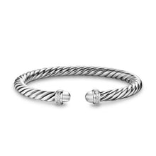 Load image into Gallery viewer, Cable Flex Bracelet in Sterling Silver with Diamonds, 6mm
