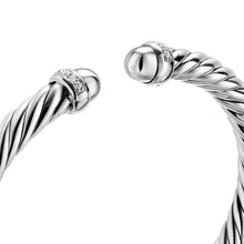 Load image into Gallery viewer, Cable Flex Bracelet in Sterling Silver with Diamonds, 6mm
