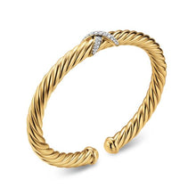 Load image into Gallery viewer, Cablespira Flex X Bracelet in 18K Yellow Gold with Diamonds, 6mm
