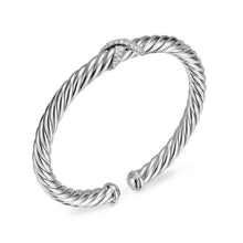 Load image into Gallery viewer, Cable Flex  X Bracelet in Sterling Silver with Diamonds, 6mm
