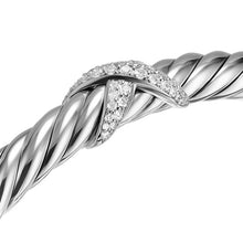 Load image into Gallery viewer, Cable Flex  X Bracelet in Sterling Silver with Diamonds, 6mm
