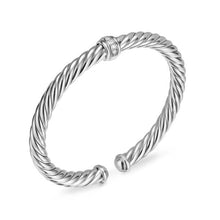 Load image into Gallery viewer, Cable Flex  Center Station Bracelet in Sterling Silver with Diamonds, 6mm

