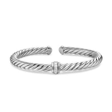 Load image into Gallery viewer, Cable Flex  Center Station Bracelet in Sterling Silver with Diamonds, 6mm
