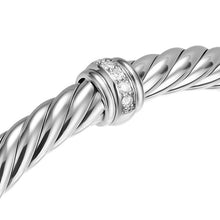 Load image into Gallery viewer, Cable Flex  Center Station Bracelet in Sterling Silver with Diamonds, 6mm
