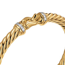 Load image into Gallery viewer, Cablespira Buckle Bracelet in 18K Yellow Gold with Diamonds, 6mm
