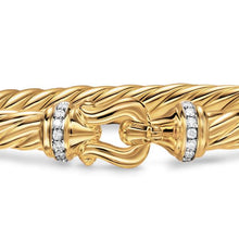 Load image into Gallery viewer, Cablespira Buckle Bracelet in 18K Yellow Gold with Diamonds, 6mm
