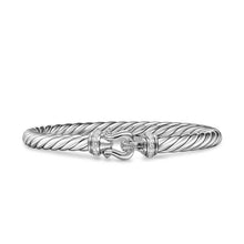 Load image into Gallery viewer, Cable Flex Buckle Bracelet in Sterling Silver with Diamonds, 6mm
