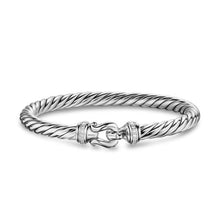 Load image into Gallery viewer, Cable Flex Buckle Bracelet in Sterling Silver with Diamonds, 6mm
