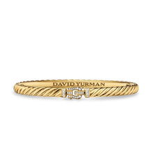 Load image into Gallery viewer, Sculpted Cable Buckle Bracelet in 18K Yellow Gold with Diamonds, 4.6mm
