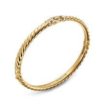 Load image into Gallery viewer, Sculpted Cable Buckle Bracelet in 18K Yellow Gold with Diamonds, 4.6mm
