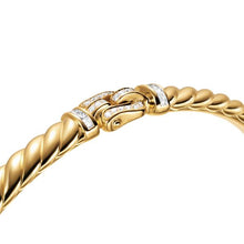 Load image into Gallery viewer, Sculpted Cable Buckle Bracelet in 18K Yellow Gold with Diamonds, 4.6mm
