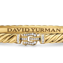Load image into Gallery viewer, Sculpted Cable Buckle Bracelet in 18K Yellow Gold with Diamonds, 4.6mm

