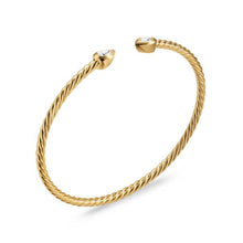 Load image into Gallery viewer, Modern Renaissance Pear Cablespira Bracelet in 18K Yellow Gold with Diamonds, 2.6mm
