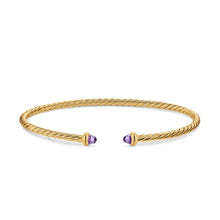 Load image into Gallery viewer, Micro Cablespira Flex Bracelet in 18K Yellow Gold with Amethyst, 2.6mm

