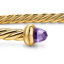 Load image into Gallery viewer, Micro Cablespira Flex Bracelet in 18K Yellow Gold with Amethyst, 2.6mm
