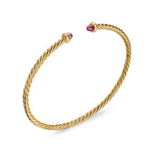 Load image into Gallery viewer, Micro Cablespira Flex Bracelet in 18K Yellow Gold with Pink Tourmaline, 2.6mm
