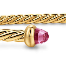 Load image into Gallery viewer, Micro Cablespira Flex Bracelet in 18K Yellow Gold with Pink Tourmaline, 2.6mm
