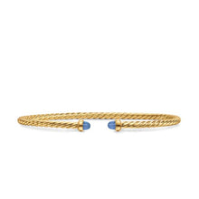 Load image into Gallery viewer, Micro Cablespira Flex Bracelet in 18K Yellow Gold with Blue Sapphires, 2.6mm
