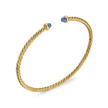 Load image into Gallery viewer, Micro Cablespira Flex Bracelet in 18K Yellow Gold with Blue Sapphires, 2.6mm
