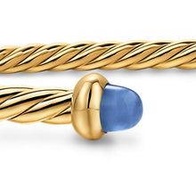Load image into Gallery viewer, Micro Cablespira Flex Bracelet in 18K Yellow Gold with Blue Sapphires, 2.6mm
