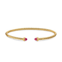Load image into Gallery viewer, Micro Cablespira Flex Bracelet in 18K Yellow Gold with Rubies, 2.6mm
