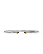 Micro Cable Flex  Bracelet in Sterling Silver with 14K Yellow Gold and Black Onyx, 2.6mm