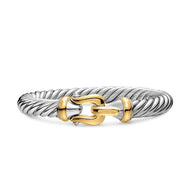 Cable Flex  Buckle Bracelet in Sterling Silver with 14K Yellow Gold, 9mm