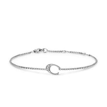 Load image into Gallery viewer, Petite Initial Chain Bracelet in Sterling Silver with Diamond C
