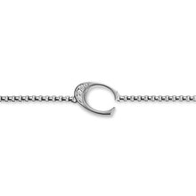 Load image into Gallery viewer, Petite Initial Chain Bracelet in Sterling Silver with Diamond C
