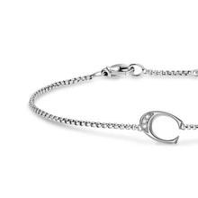 Load image into Gallery viewer, Petite Initial Chain Bracelet in Sterling Silver with Diamond C
