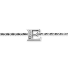 Load image into Gallery viewer, Petite Initial Chain Bracelet in Sterling Silver with Diamond E
