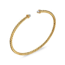 Load image into Gallery viewer, Micro Cablespira Flex Bracelet in 18K Yellow Gold with Diamonds, 2.6mm
