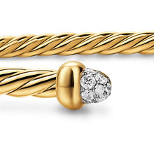 Load image into Gallery viewer, Micro Cablespira Flex Bracelet in 18K Yellow Gold with Diamonds, 2.6mm
