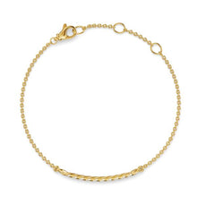 Load image into Gallery viewer, Sculpted Cable Bar Chain Bracelet in 18K Yellow Gold with Diamonds, 2mm
