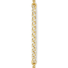 Load image into Gallery viewer, Sculpted Cable Bar Chain Bracelet in 18K Yellow Gold with Diamonds, 2mm
