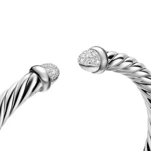Load image into Gallery viewer, Cable Flex Bracelet in Sterling Silver with Pave Diamond Domes, 6mm
