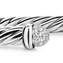 Load image into Gallery viewer, Cable Flex Bracelet in Sterling Silver with Pave Diamond Domes, 6mm
