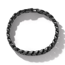 Load image into Gallery viewer, Curb Chain Bracelet in Black Titanium with Black Diamonds, 11.5mm
