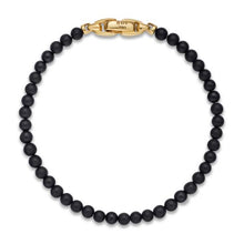 Load image into Gallery viewer, Spiritual Beads Bracelet with Black Onyx and 18K Yellow Gold, 4mm
