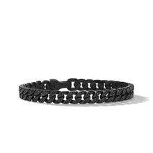 Load image into Gallery viewer, Curb Chain Bracelet in Black Titanium with Black Diamonds, 8mm
