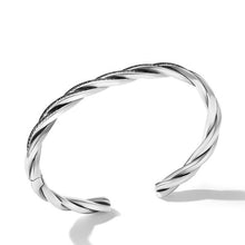 Load image into Gallery viewer, DY Helios Cuff Bracelet in Sterling Silver with Pave Black Diamonds
