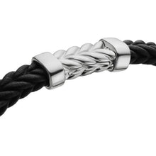 Load image into Gallery viewer, Chevron Bracelet in Black Rubber with Sterling Silver, 6mm
