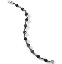 Load image into Gallery viewer, Spiritual Beads Rosary Bracelet in Sterling Silver with Black Onyx and Pave Black Diamonds
