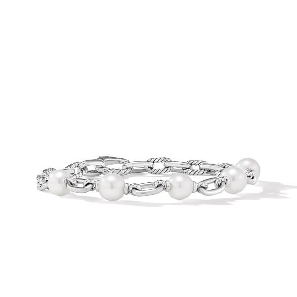 DY Madison Chain Bracelet in Sterling Silver with Pearls, 6mm