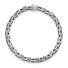 Load image into Gallery viewer, Streamline Link Bracelet in Sterling Silver with Black Diamonds, 5.5mm
